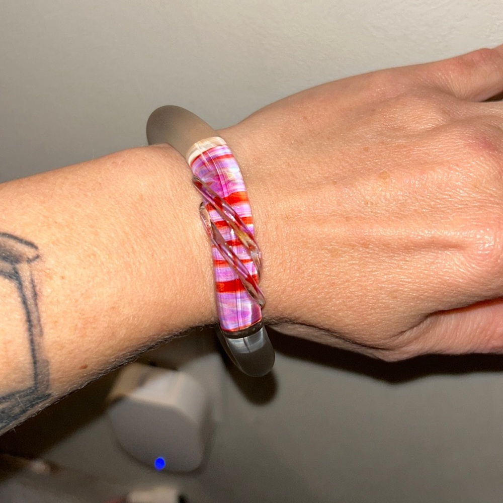 Vintage blown glass cuff bracelet